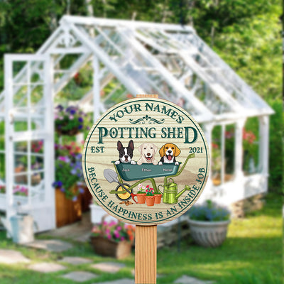 89Customized Personalized Wood Sign Gardening Potting Shed Dog