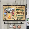 89 Customeized Husband & Wife Camping partners for life Doll Camping Couple Ver.2 Personalized Metal Sign