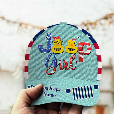 89Customized Funny Ducking Jeep Girl Customized 3D Cap