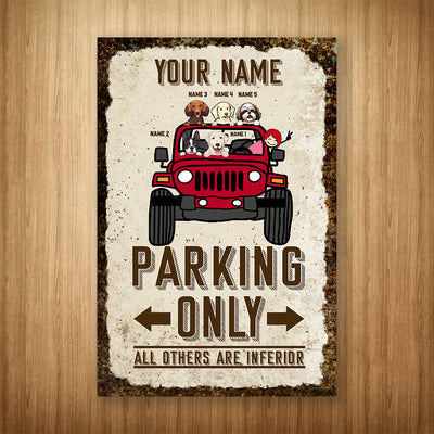 89Customized Personalized Printed Metal Sign Jeep Parking Only Dogs