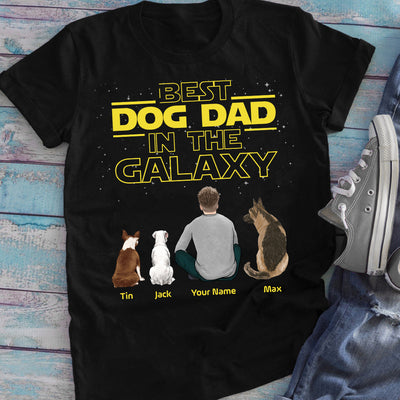 89Customized Personalized 2D Shirt Family Best Dad In The Galaxy Dog