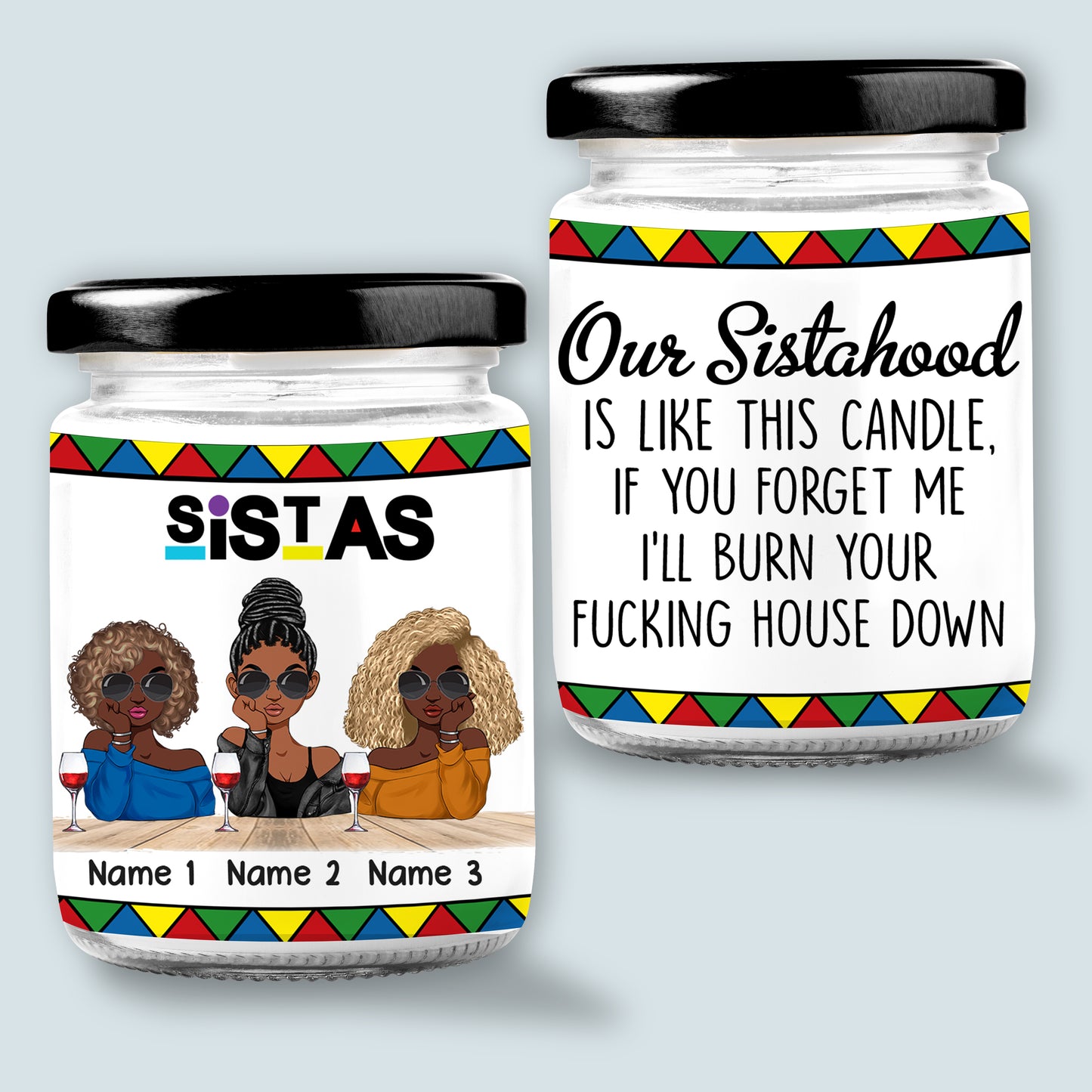89Customized Sista - Soul Sister - Black Magic Girl Personalized Candle
