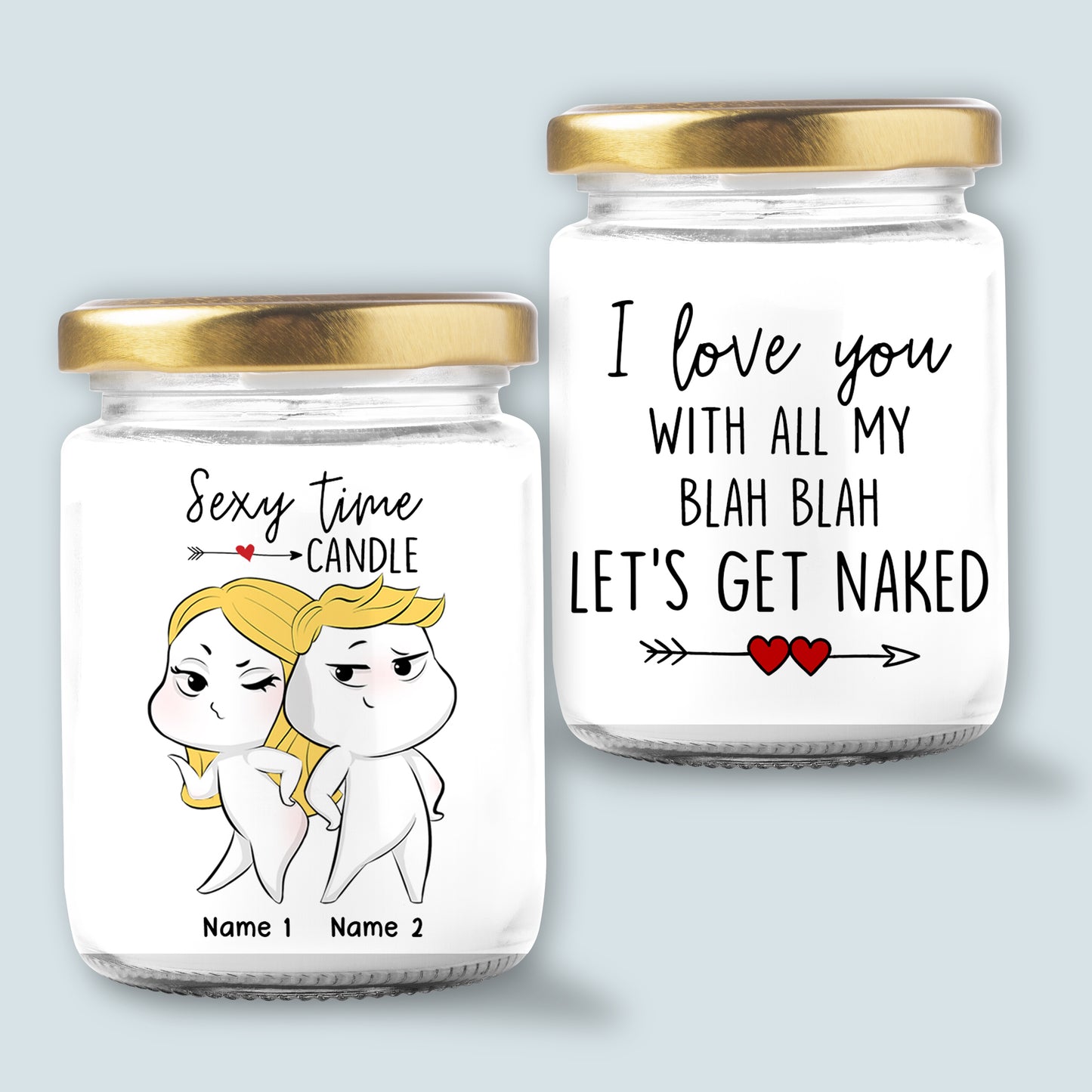89Customized I love you with all my blah blah Ver 2 Funny Couple Personalized Candle