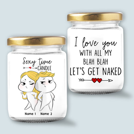 89Customized I love you with all my blah blah Ver 2 Funny Couple Personalized Candle