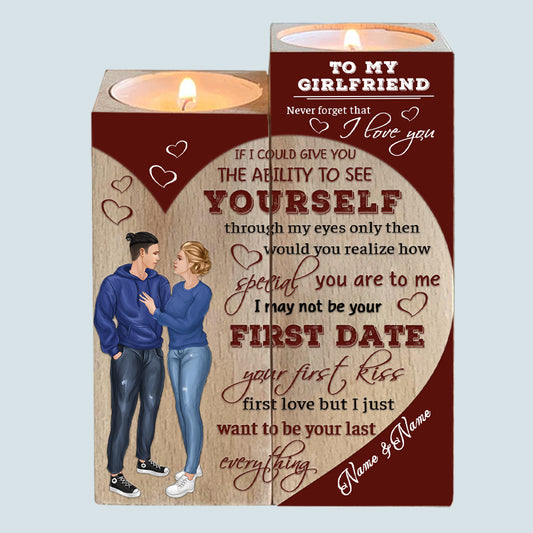 89Customized Want to be your last everything Gift for Him Gift for Her Couple Love Personalized Candle Holder