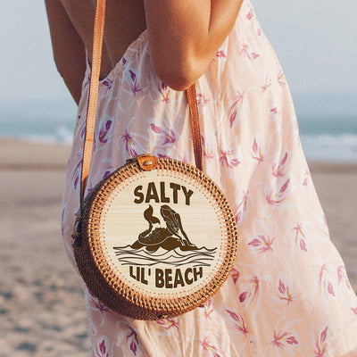 89 Customeized Salty lil' beach rattan straw bag