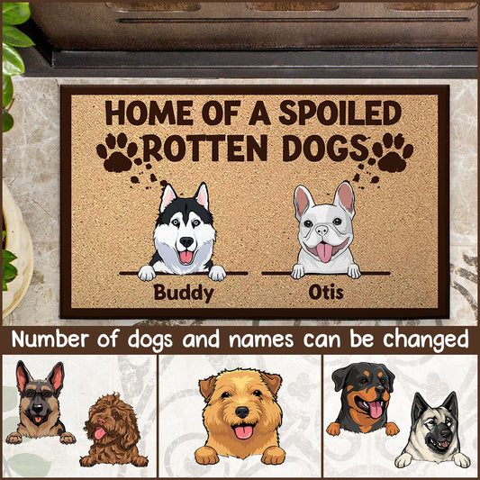 89Customized Home Of Spoiled Rotten Dogs Personalized Doormat