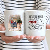 Personalized Mug Christmas Girl Loves Book And Dogs