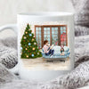 Personalized Mug Christmas Girl Reading Book Loves Dogs