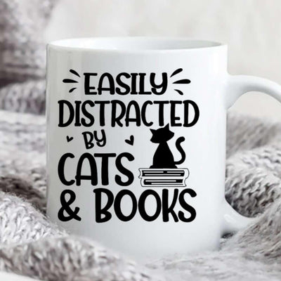 Personalized Mug Christmas Best Friend Reading Books Loves Cats