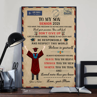 89Customized Personalized Poster Believe In Yourself Senior Graduation 2021 Boy