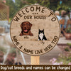 89Customized Welcome to our house cat and dog wood sign