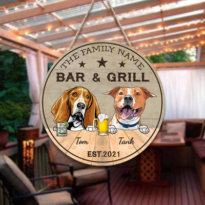89Customized Dogs Bar & Grill Personalized Wood Sign