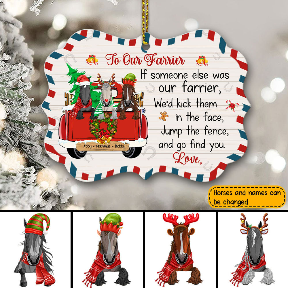 89Customized Thank You For Being My Farrier Horse Lovers Personalized One Sided Ornament