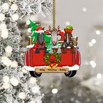 89Customized Christmas Horses On Truck Personalized One Sided Ornament