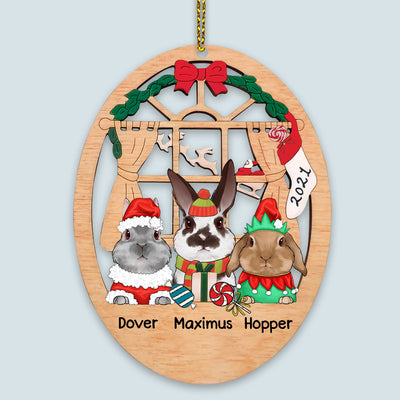 89Customized Chirstmas Window Rabbit Lovers Personalized Ornament