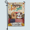 89Customized Happy Fall Y'all Dogs Personalized Garden Flag