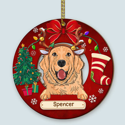 89Customized Christmast Dogs Personalized One Sided Ornament
