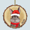89Customized Rabbit Lovers 3D Wood Slice Personalized Ornament