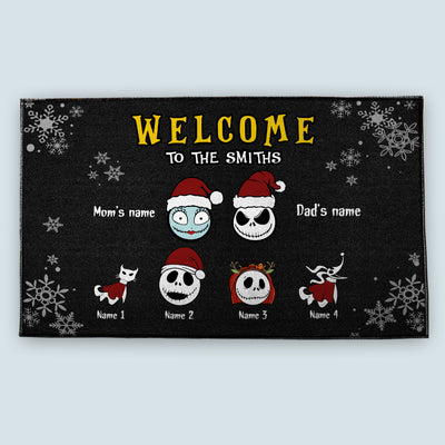 89Customized Welcome to the nightmare family jack christmas personalized doormat