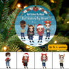 89Customized Side by side or miles apart sisters will always be connected by heart Chibi girl Personalized Ornament