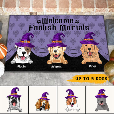 89Customized Welcome Foolish Mortals Personalized Doormat