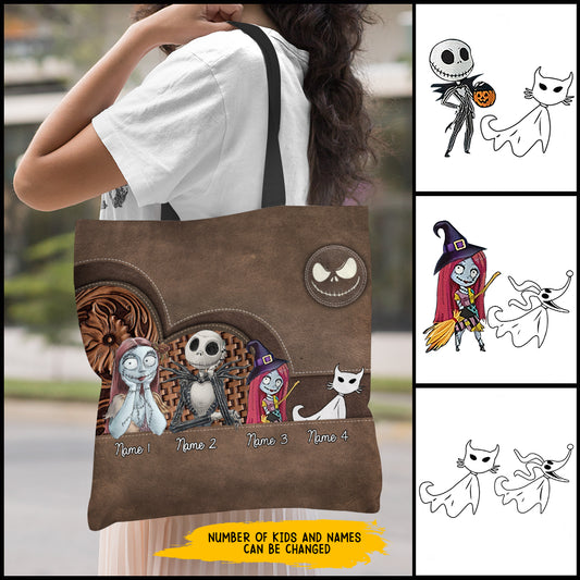 89Customized The nightmare family 3D personalized tote bag
