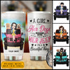 89Customized A girl her dog and her jeep it's a beautiful things Customized Tumbler