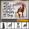 89Customized Just A Girl Who Loves Horses And Dogs Vertical Poster