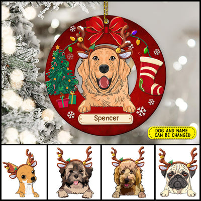 89Customized Christmast Dogs Personalized One Sided Ornament