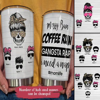 89Customized Messy bun coffe run personalized tumbler