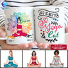 89Customized Life is better with yoga and cats mug