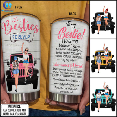 89Customized Besties Jeep Girl Personalized Tumbler