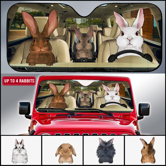 89Customized Rabbit Lovers Personalized Car Sun Shade