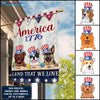 89Customized America 1776 Land that I love patriot dog Customized Garden Flag