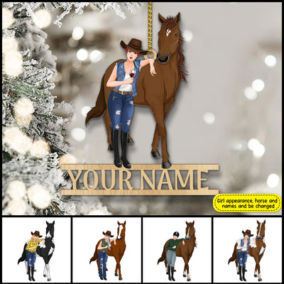 89Customized Equestrian Horse Lover Personalized One Sided Ornament