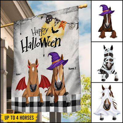 89Customized Happy Halloween Horses 2 personalized flag