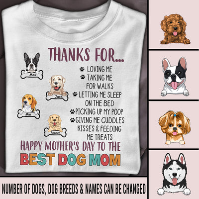 89Customized Personalized 2D Shirt Family Dog Mom Thanks For Loving Me