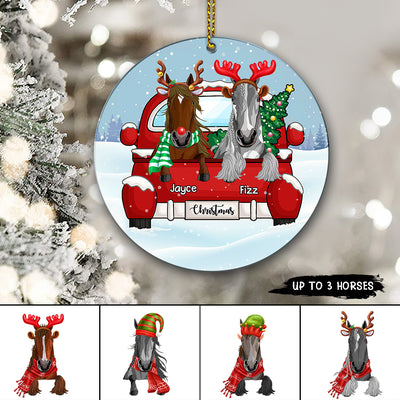 89Customized Horses Christmas Personalized One Sided Ornament