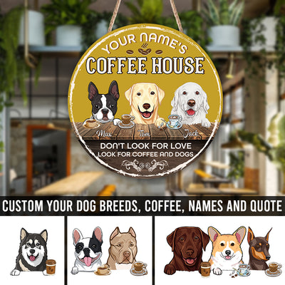 89Customized Coffee house dog Customized Wood Sign