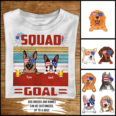 89Customized Squad Goal Dog Team 4th of July Customized Shirt