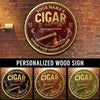 89Customized Cigar lounge great men smoke cigars Customized Wood Sign