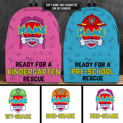 89Customized Ready for a school rescue patrol personalized backpack