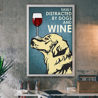 89Customized Dogs And Wine Vertical Poster