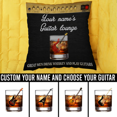 89Customized reat men/women drink whiskey and play guitars 3D amp personalized pillow