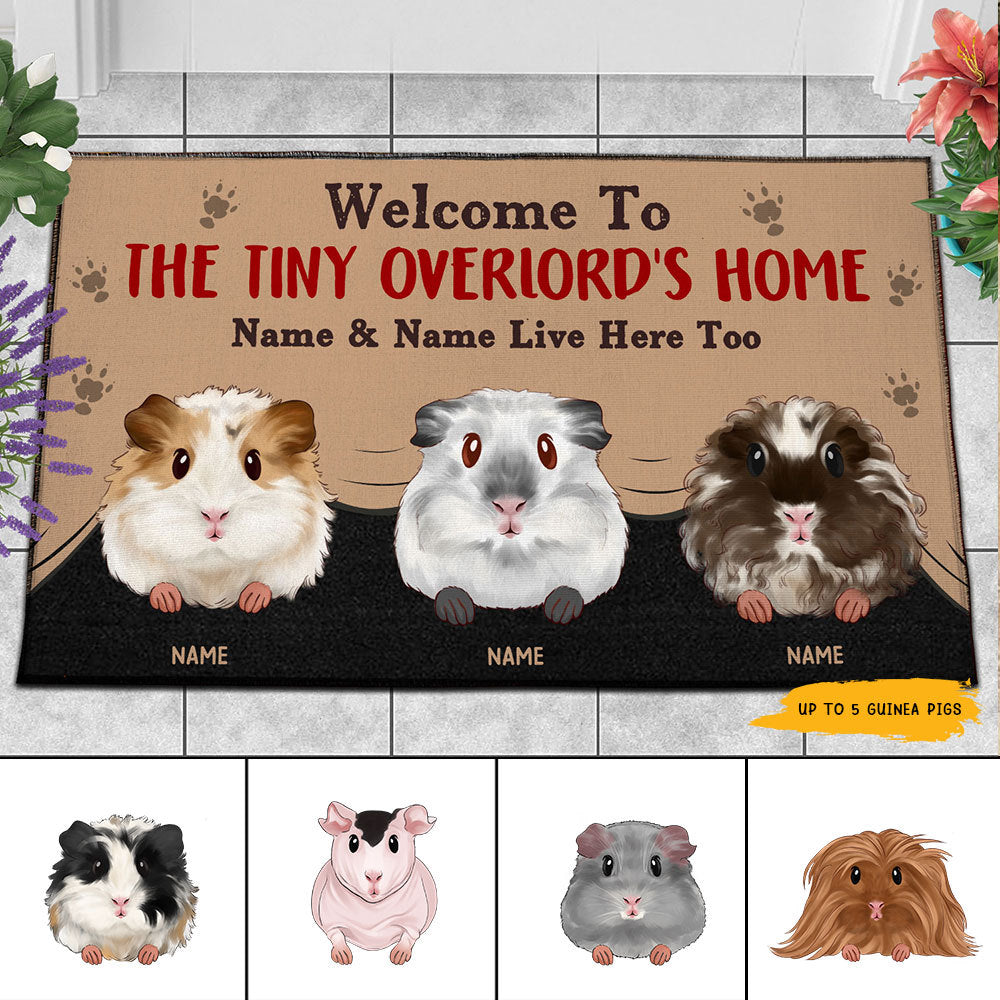 89Customized Welcome To Our Tiny Overloads Guinea Pig Personalized Doormat