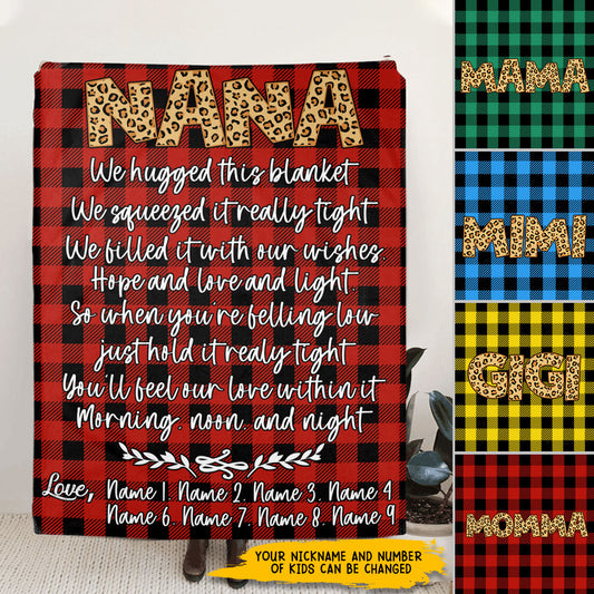89Customized Nana we hug this blanket Christmas pattern personalized blanket