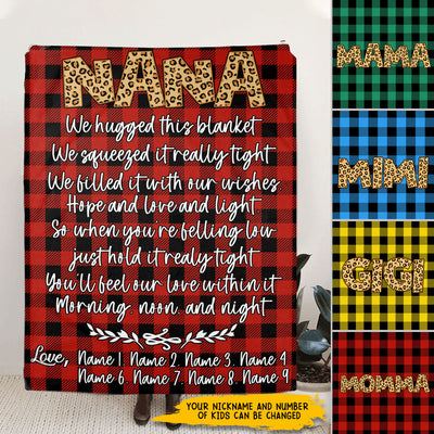 89Customized Nana we hug this blanket Christmas pattern personalized blanket