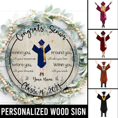 89Customized Personalized Wood Sign Behind You Senior 2021