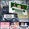 89Customized Jeep Dogs And Cats Personalized House Flag